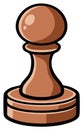 Brown chess pawn illustration, isolated, board game element, victory concept Royalty Free Stock Photo