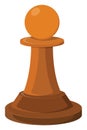 Brown chess pawn, icon Royalty Free Stock Photo