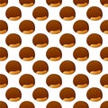 Brown Chestnut Seamless Pattern on White