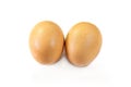 Brown chicken eggs, on white background