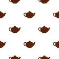 Brown chinese teapot pattern seamless