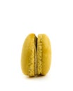 Brown and chocolate cake macaron on white background, maccarone sweet dessert