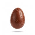 Brown chocolate egg isolated on a white background. Easter symbol, sweet dessert Royalty Free Stock Photo