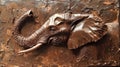Brown Chocolate Elephant Sculpture Texture Relief Art Royalty Free Stock Photo
