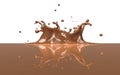 Brown chocolate splash with a crown Royalty Free Stock Photo