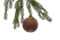 Brown christmas ball Royalty Free Stock Photo