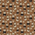 Brown Christmas Snowman seamless pattern design Royalty Free Stock Photo