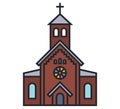 brown church icon. Royalty Free Stock Photo