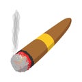 Brown cigar burned cartoon icon