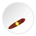 Brown cigar icon circle