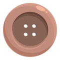 Brown circular button icon cartoon . Pants classic denim