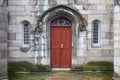 Brown classic, old door in Dublin, Ireland