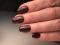 Brown classic nails design