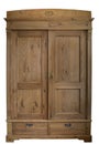 Brown classic wardrobe cabinet with two doors isolated on white background Royalty Free Stock Photo