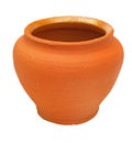 Brown clay flowerpot