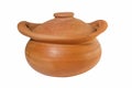 Brown clay pot isolated Royalty Free Stock Photo
