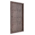 Brown Close Interior Door. Realistic 3D Render. Isolated On White Background. Side View