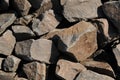 Brown clunky stones Royalty Free Stock Photo