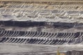 Brown coal - Layers of earth at opencast mining Garzweiler Germany