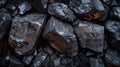 Brown coal pieces are packed closely together, revealing their distinctive appearance and surface Royalty Free Stock Photo