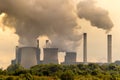 Brown coal power plant emission Royalty Free Stock Photo