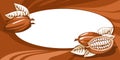 Brown cocoa bean still life abstract background horizontal frame