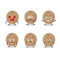 Brown coconut cartoon character with nope expression