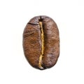 Brown coffee bean closeup isolated on white background, Clipping Path Royalty Free Stock Photo