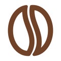 Brown coffee bean icon. Vector isolated on background Royalty Free Stock Photo