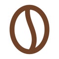 Brown coffee bean icon. Vector isolated on background Royalty Free Stock Photo