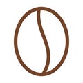 Brown coffee bean icon. Vector isolated on background Royalty Free Stock Photo