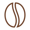 Brown coffee bean icon. Vector isolated on background Royalty Free Stock Photo