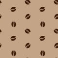 Brown coffee beans pattern seamless vector