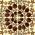 Brown coffee beans and paw prints create a seamless vector pattern for a warm cafe backdrop illustration Royalty Free Stock Photo