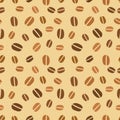 Brown coffee beans seamless pattern Royalty Free Stock Photo