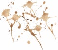 Brown coffee drops color watercolor splash blot.abstract hand drawn watercolor blot