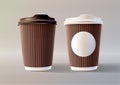 Brown Coffee Ripple Cups Layered Vector Illustration EPS 10