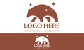 Brown Color Bear Cartoon Logo Design