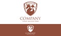 Brown Color Bear Cartoon Logo Design