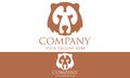 Brown Color Bear Head Logo Design