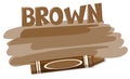 A brown color crayon on white backgroubd Royalty Free Stock Photo