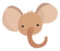 Brown color elephant Calf vector or color illustration