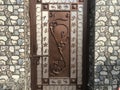Brown color Galvanized Enamel painted prefabricated Single leaf wicked gate for an villa backside and flower designed in the gate