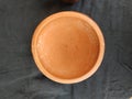 Brown Color hand Made Empty Pot, Bowl and Glass with Lid isolated on a Black Background Royalty Free Stock Photo