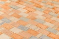 Brown colored stone paving slabs floor tile urban texture street pattern road background Royalty Free Stock Photo