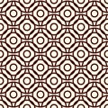 Brown colors seamless pattern with repeated overlapping circles. Round links chain motif. Geometric abstract background Royalty Free Stock Photo