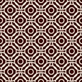 Brown colors seamless pattern with repeated overlapping circles. Round links chain motif. Geometric abstract background Royalty Free Stock Photo