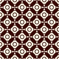 Brown colors seamless pattern with repeated overlapping circles. Round links chain motif. Geometric abstract background Royalty Free Stock Photo