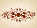 Brown colour design of floral decorated. Royalty Free Stock Photo