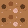 Brown colour Polka dots seamless pattern Royalty Free Stock Photo